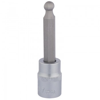 Ball End Hexagonal Socket Bits, 3/8&rdquo; Sq. Dr., 7mm