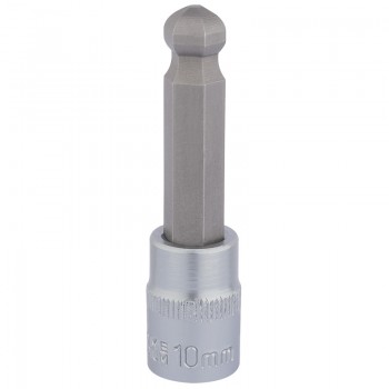 Ball End Hexagonal Socket Bits, 3/8&rdquo; Sq. Dr., 10mm