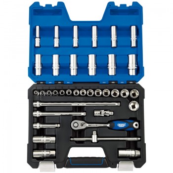 Metric Socket Set, 3/8” Sq. Dr. (36 Piece) Metric Socket Set, 3/8” Sq. Dr. (36 Piece)