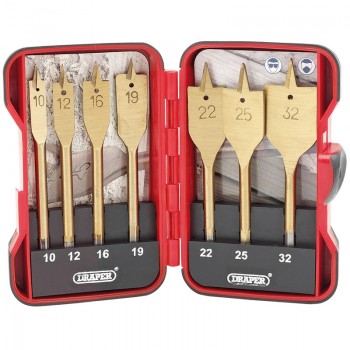Titanium Nitride Coated Flat Wood Bit Set (7 Piece) Titanium Nitride Coated Flat Wood Bit Set (7 Piece)