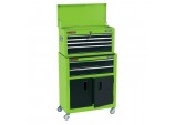 Combined Roller Cabinet and Tool Chest, 6 Drawer, 24&rdquo;, Green