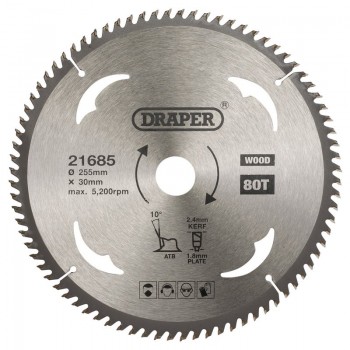 TCT Circular Saw Blade for Wood, 255 x 30mm, 80T TCT Circular Saw Blade for Wood, 255 x 30mm, 80T