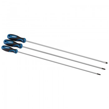 Extra Long Reach Soft Grip Screwdriver Set, 450mm (3 Piece)