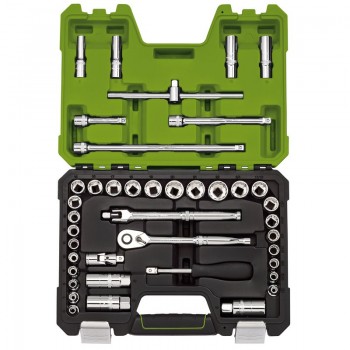 Draper Expert MM/AF Combined Socket Set, 3/8&rdquo; Sq. Dr., Green (41 Piece)
