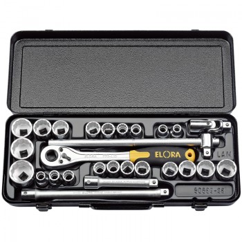 Elora Metric and Imperial Socket Set, 1/2&rdquo; Sq. Dr. (28 Piece)