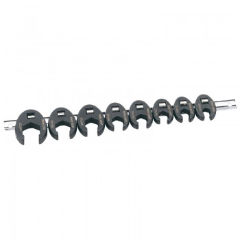 Metric Crow Foot Spanner Set on a Metal Rail, 3/8&rdquo; Sq. Dr. (8 Piece)