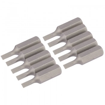 Plain Slot Insert Bit, 3mm, 1/4&rdquo; Hex, 25mm Long (Pack of 10)