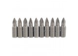 PZ Type Insert Bit, 1/4&rdquo; Hex, 25mm Long, No.1 (Pack of 10)