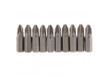 PZ Type Insert Bit, 1/4&rdquo; Hex, 25mm Long, No.2 (Pack of 10)
