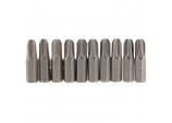 Cross Slot Insert Bit, 1/4&rdquo; Hex, 25mm Long, No.3 (Pack of 10)