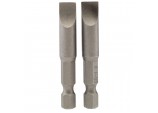 Plain Slot Insert Bit, 8mm, 1/4&rdquo; Hex, 50mm Long (Pack of 2)