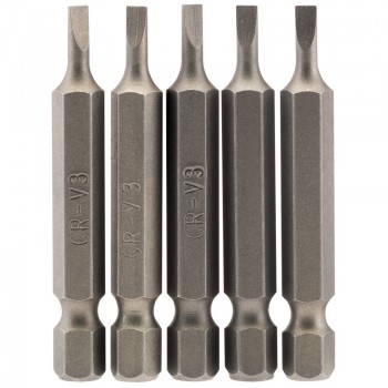 Plain Slot Insert Bit, 3mm, 1/4&rdquo; Hex, 50mm Long (Pack of 5)