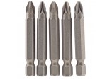 PZ Type Insert Bit, 1/4&rdquo; Hex, 50mm Long, No.2 (Pack of 5)