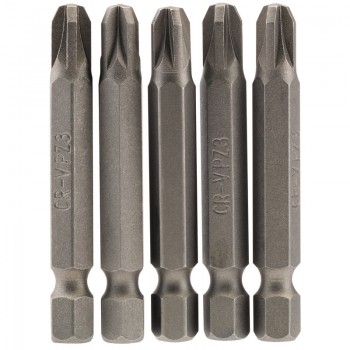 PZ Type Insert Bit, 1/4&rdquo; Hex, 50mm Long, No.3 (Pack of 5)