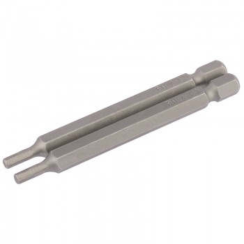 Hexagonal Insert Bit, 3mm, 1/4&rdquo; Hex, 75mm Long (Pack of 2)