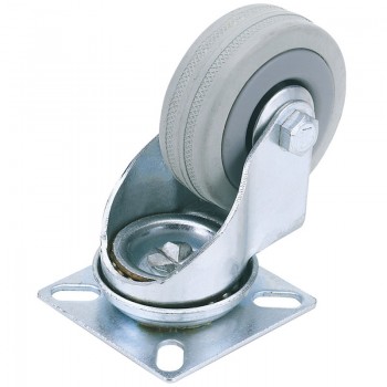 Swivel Plate Fixing Rubber Castor, 50mm Diameter, S.W.L. 50kg