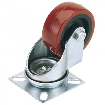 Swivel Plate Fixing Polyurethane Wheel, 100mm Diameter, S.W.L. 125kg Swivel Plate Fixing Polyurethane Wheel, 100mm Diameter, S.W.L. 125kg