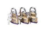 Solid Brass Padlocks with Hardened Steel Shackle, 60mm (Pack of 6)