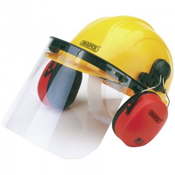 Safety Helmet with Ear Muffs and Visor Safety Helmet with Ear Muffs and Visor