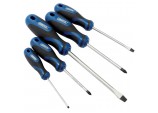 Soft Grip Screwdriver Set, 3 x Plain Slot, 2 x PZ TYPE (5 Piece)